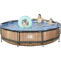 EXIT Wood zwembad met filterpomp Ø 360 x 76 cm