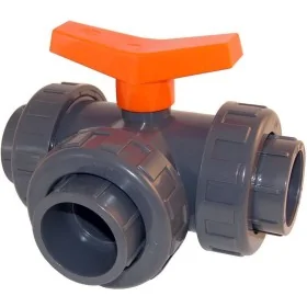 Kogelkraan PVC 3-weg L-boring lijm 63mm