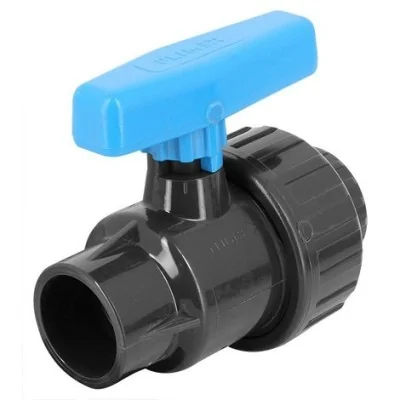 PVC 2 weg kogelkraan 50mm 1 wartel